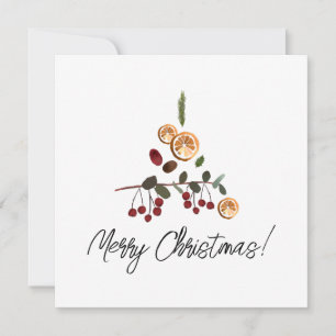 Minimalist Frohe Weihnachten Wald Laubwerk