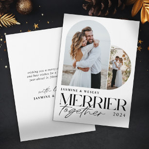 Minimalist Fröhlicher Zusammen Hochzeit Weihnachte Feiertagskarte