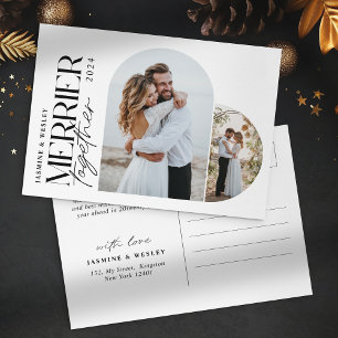Minimalist Fröhlicher Zusammen Hochzeit Weihnachte Feiertagspostkarte