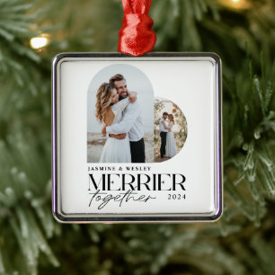 Minimalist Fröhlicher Zusammen Hochzeit Weihnachte Ornament Aus Metall