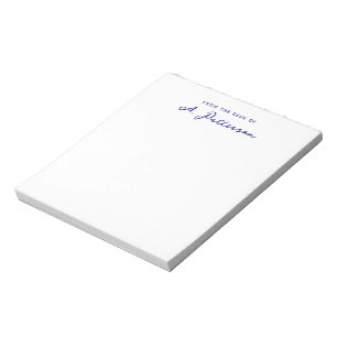 Minimalist From The Desk Of in Marineblau Schrift  Notizblock