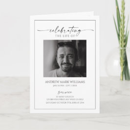 Minimalist Funeral Order of Service Folded Program Karte