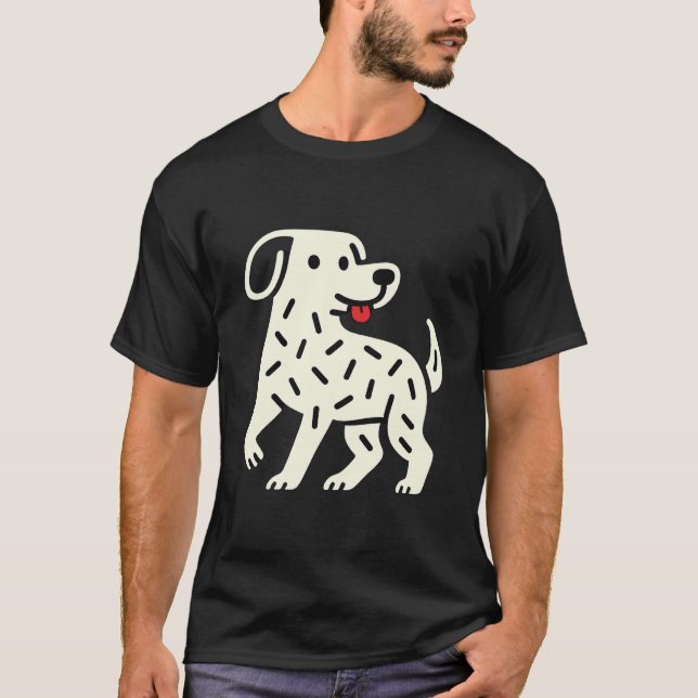 Minimalist Funny Dog Lover Quirky Abstract Puppy L T-Shirt (Vorderseite)