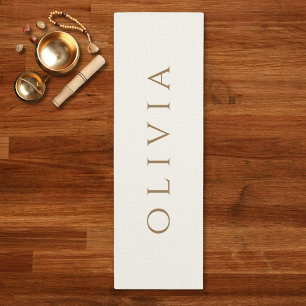 Minimalist für ivorische Creme Gold Name Yogamatte