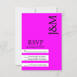 Minimalist Fuschia Magenta RSVP card Karte