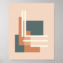 Minimalist Geometric Blocks and Lines Poster