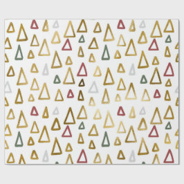 Minimalist Geometric Christmas Tree Wrapping Paper Geschenkpapier