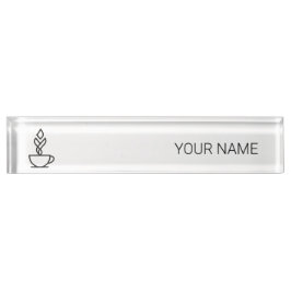 Minimalist Geometric Coffee Desk Name Plate | Mode Namensplakette
