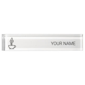 Minimalist Geometric Coffee Desk Name Plate | Mode Namensplakette
