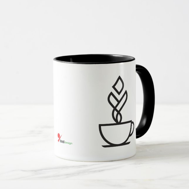 Minimalist Geometric Coffee Mug – Modern Cafe Art  Tasse (VorderseiteRechts)