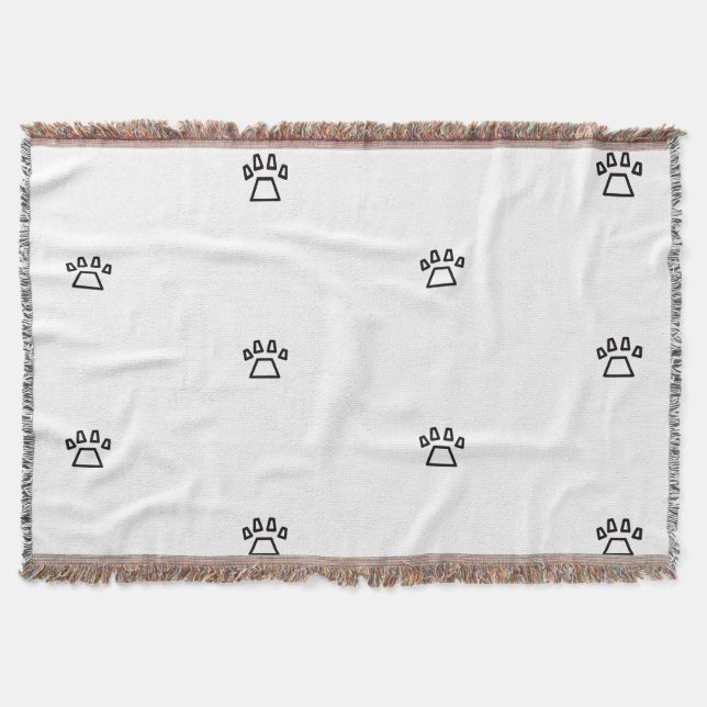 Minimalist Geometric Dog Paw Pattern Decke (Vorderseite)