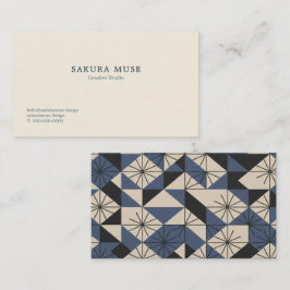 Minimalist Geometric Japanese Business Card  Visitenkarte