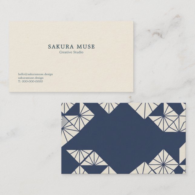 Minimalist Geometric Japanese Business Card  Visitenkarte (Vorne/Hinten)