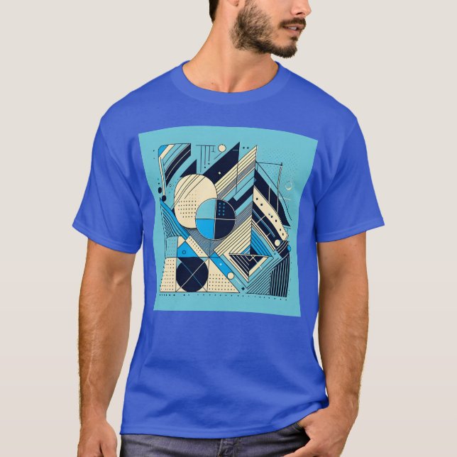 Minimalist Geometric Shapes Retro Style gift T-Shirt (Vorderseite)
