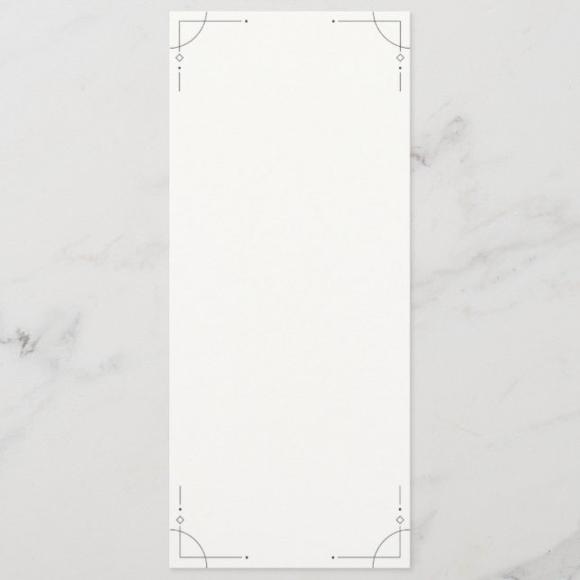 Minimalist Geometric Wedding Menu Menükarte (Vorderseite)