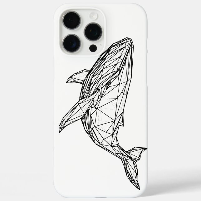 Minimalist Geometric Whale Case for iPhone 16 Pro  (Rückseite)