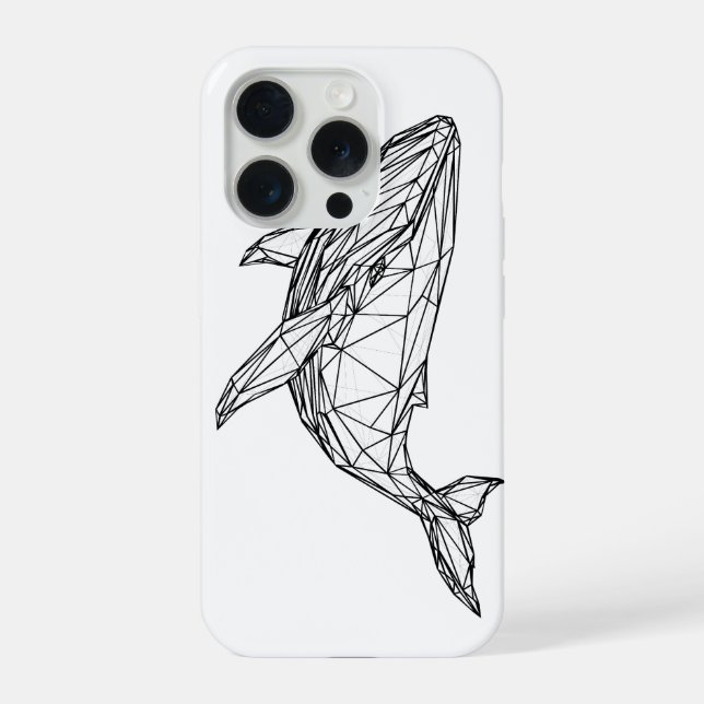 Minimalist Geometric Whale Phone Case iPhone Hülle (Rückseite)
