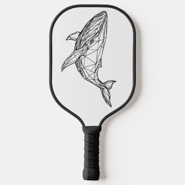 Minimalist Geometric Whale Pickleball Paddle (Rückseite)