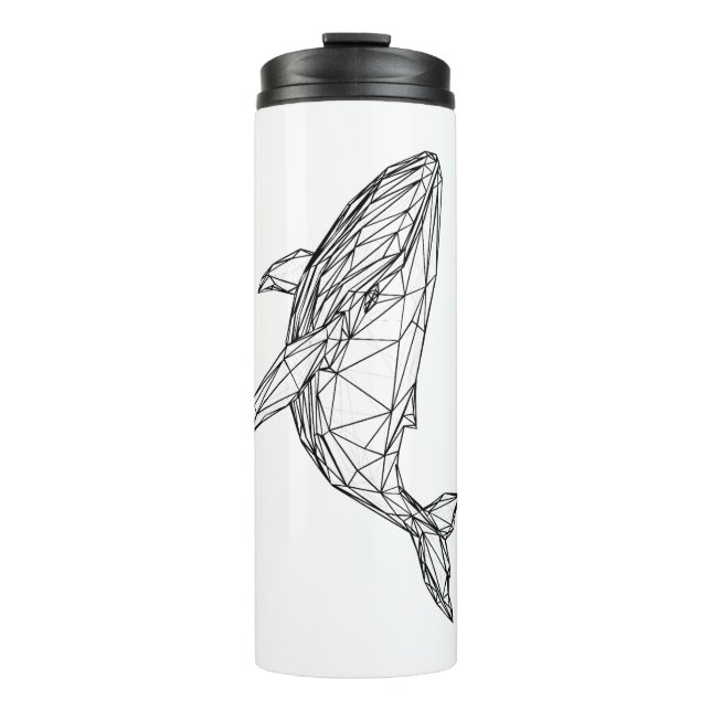 Minimalist Geometric Whale Thermal Tumbler Thermosbecher (Vorderseite)