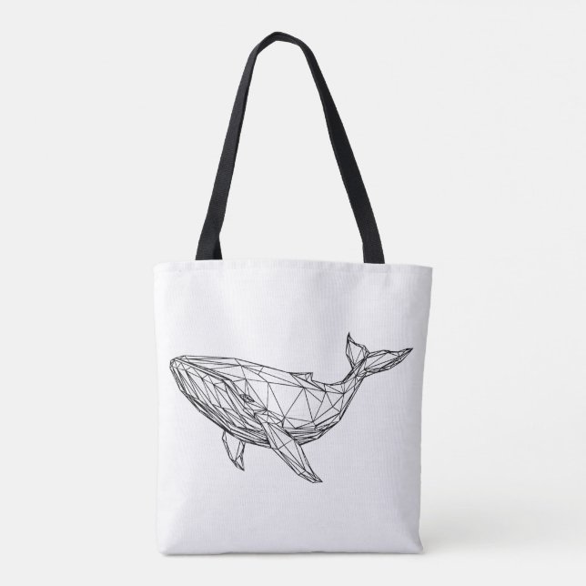 Minimalist Geometric Whale Tote Bag (Rückseite)