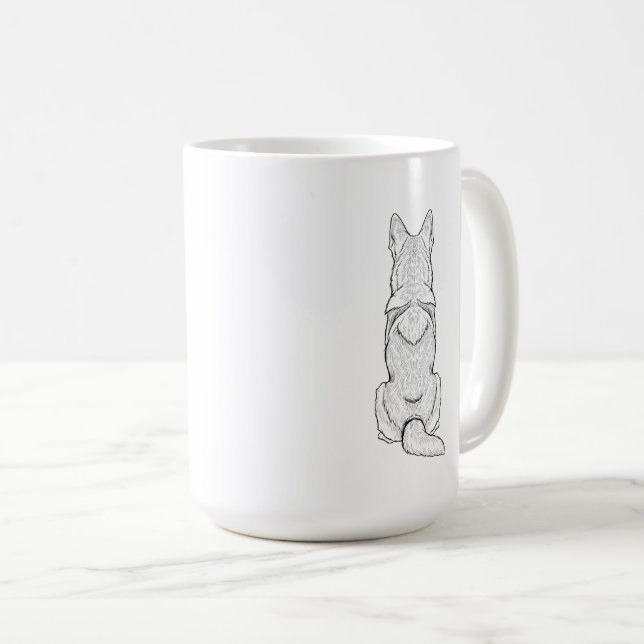 Minimalist German Shepherd Dog Line Art  Kaffeetasse (VorderseiteRechts)
