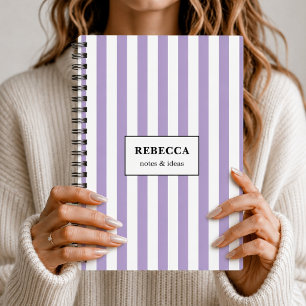 Minimalist gestreifter benutzerdefinierter Pastell Notizbuch