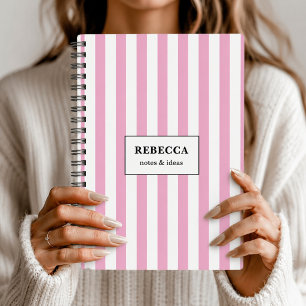Minimalist gestreifter benutzerdefinierter Pastell Notizbuch
