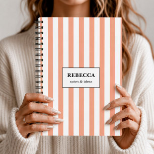 Minimalist gestreifter benutzerdefinierter Pastell Notizbuch