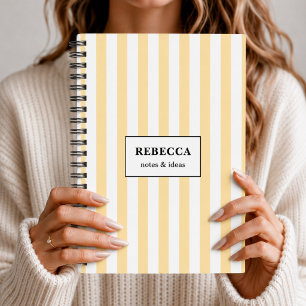 Minimalist gestreifter benutzerdefinierter Pastell Notizbuch