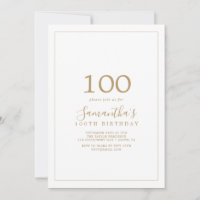 Minimalist Gold 100. Geburtstag