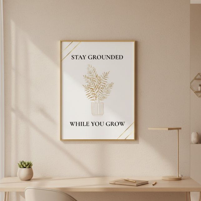 Minimalist Gold Botanical Quote Print Poster (Von Creator hochgeladen)