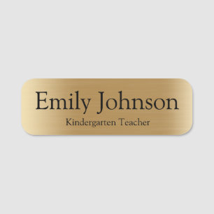Minimalist Gold Lehrer Name Benutzerdefinierter Namensschild