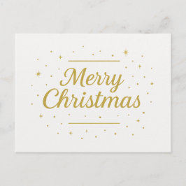 Minimalist Gold Merry Christmas Card Postkarte