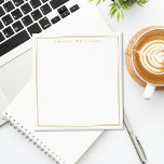 Minimalist Gold Monogram Two Border Notizblock<br><div class="desc">Create your own personalized notepads with gold elegant chic typography monogram name and two border line design.</div>