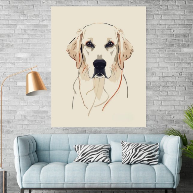 Minimalist Golden Retriever Line Art Poster (Von Creator hochgeladen)