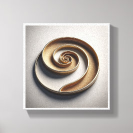 Minimalist Golden Spiral - Modern Geometric 3D Rel Leinwanddruck