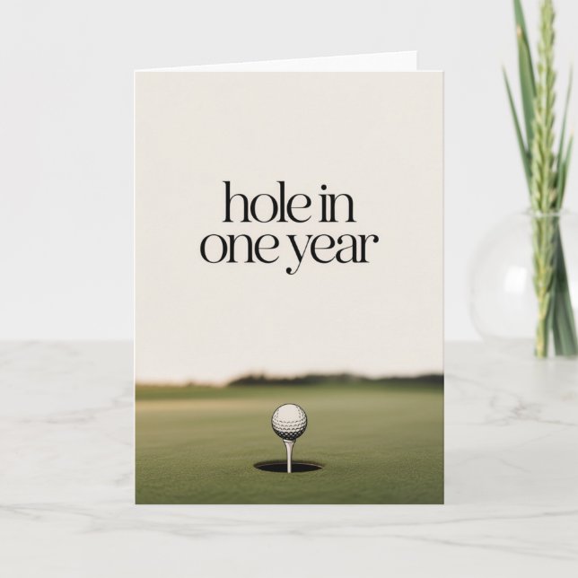 Minimalist Golf Birthday Card for men  Karte (Vorderseite)