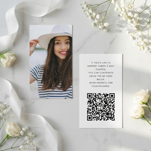 Minimalist Graduation Fund QR Enclosure Card Begleitkarte (Von Creator hochgeladen)