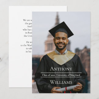 Minimalist Graduation Photo Announcement Einladung
