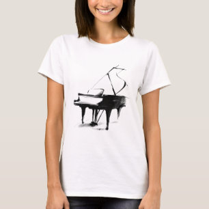 Minimalist Grand Piano Skizze Musik T-Shirt