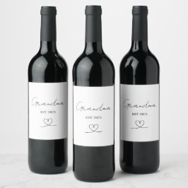 Minimalist Grandma Eat 2025 | Custom Wine Label Weinetikett