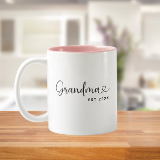 Minimalist Grandma Established Elegant Script  Zweifarbige Tasse