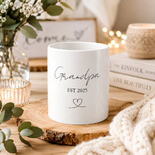 Minimalist Grandpa EST Jahr   Personalisierte Gesc Kaffeetasse