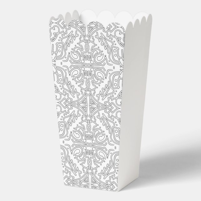 Minimalist graues Blumenmuster Geschenkschachtel (Rückseite)