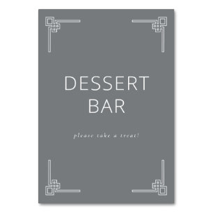 Minimalist graues Dessertbar-Schild Tischnummer