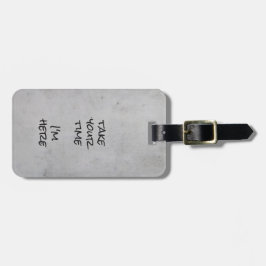 Minimalist Gray Concrete Black Script and Text Gepäckanhänger