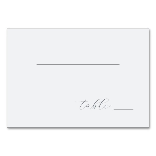 Minimalist Gray Cursive Lines Tischnummer (Vorderseite)