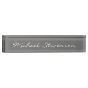 Minimalist Gray Modern Plain Namensplakette