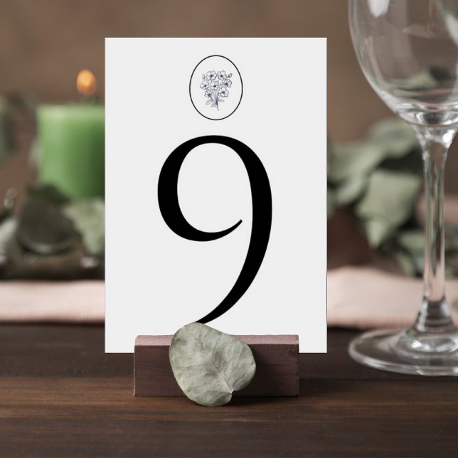 Minimalist Gray Wedding Table Number Card Tischnummer (Von Creator hochgeladen)