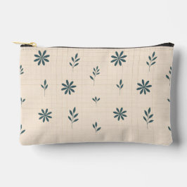 Minimalist Green Floral  Zubehörtasche